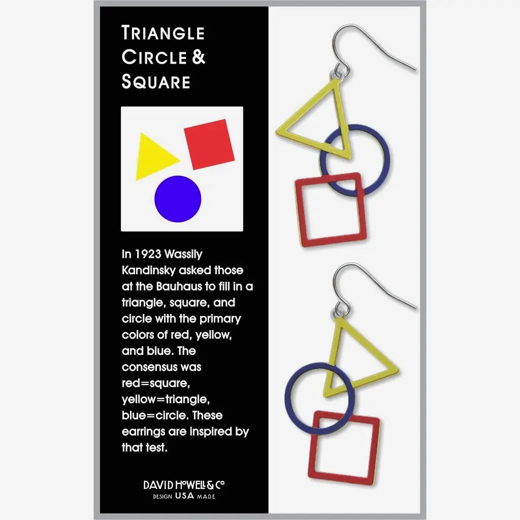 David Howell and Company: Kandinsky - Triangle, Circle & Square Earrings