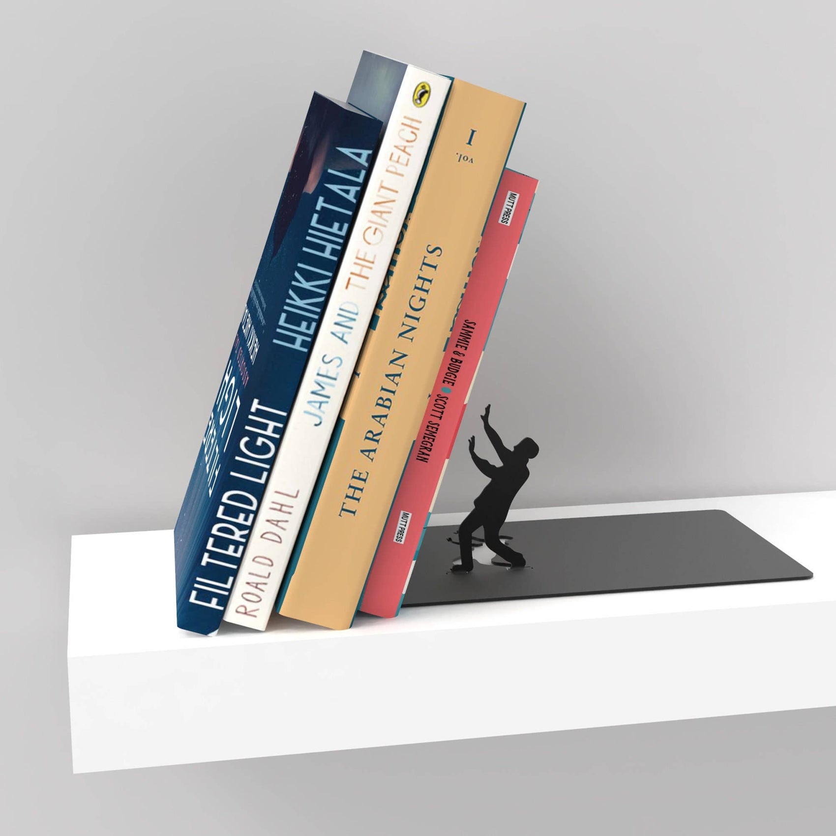 Artori Design LLC - Creative Metal Floating Bookend with Illusion Effect Regular