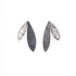 Linda Azar: Earrings, XL Double Feather - sterling silver