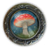 The Divine Iguana:Moonlit Mushroom, Glass and Bronze Brooch