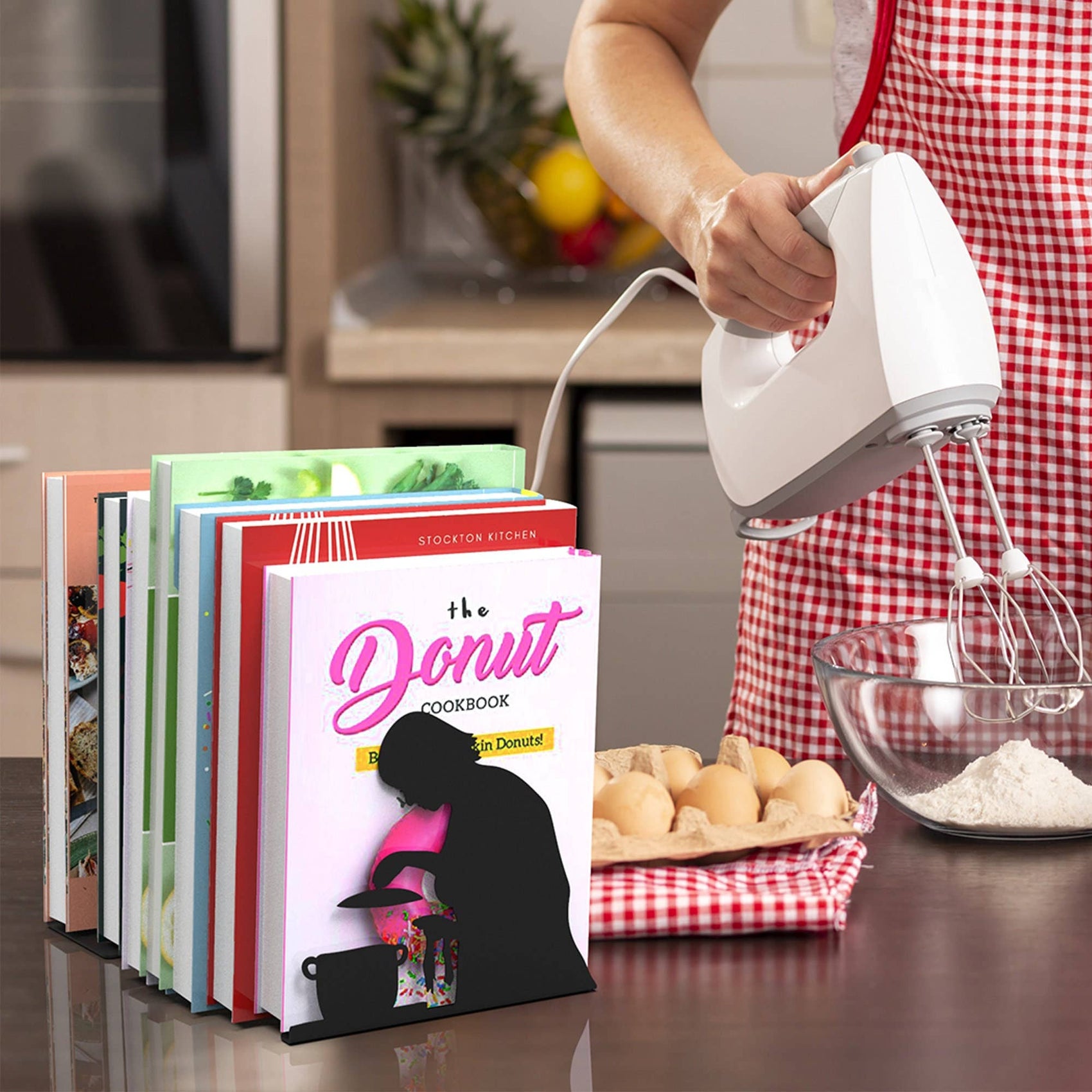 Artori Design LLC - Chef Laser-Cut Metal Bookends for Cookbooks Regular