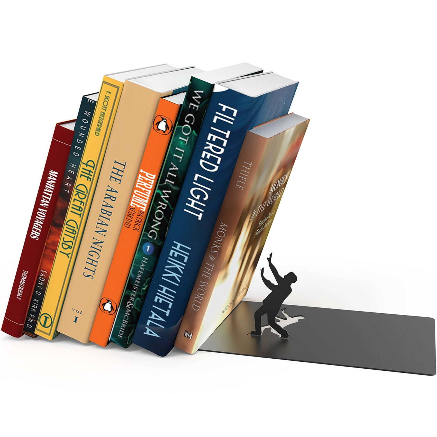 Artori Design LLC - Creative Metal Floating Bookend with Illusion Effect Regular