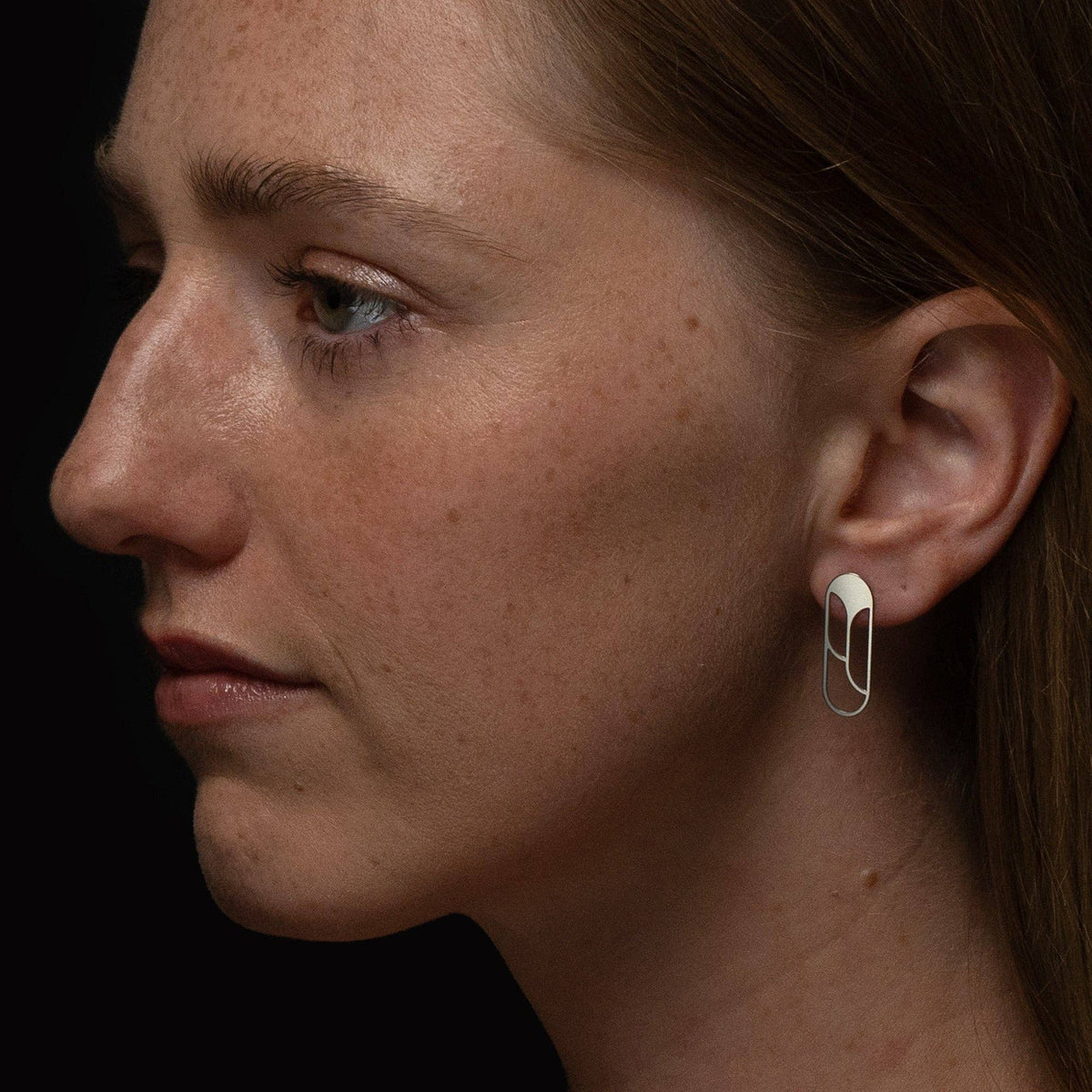 Angular Moment - Dahlia Studs: Stainless Steel Regular