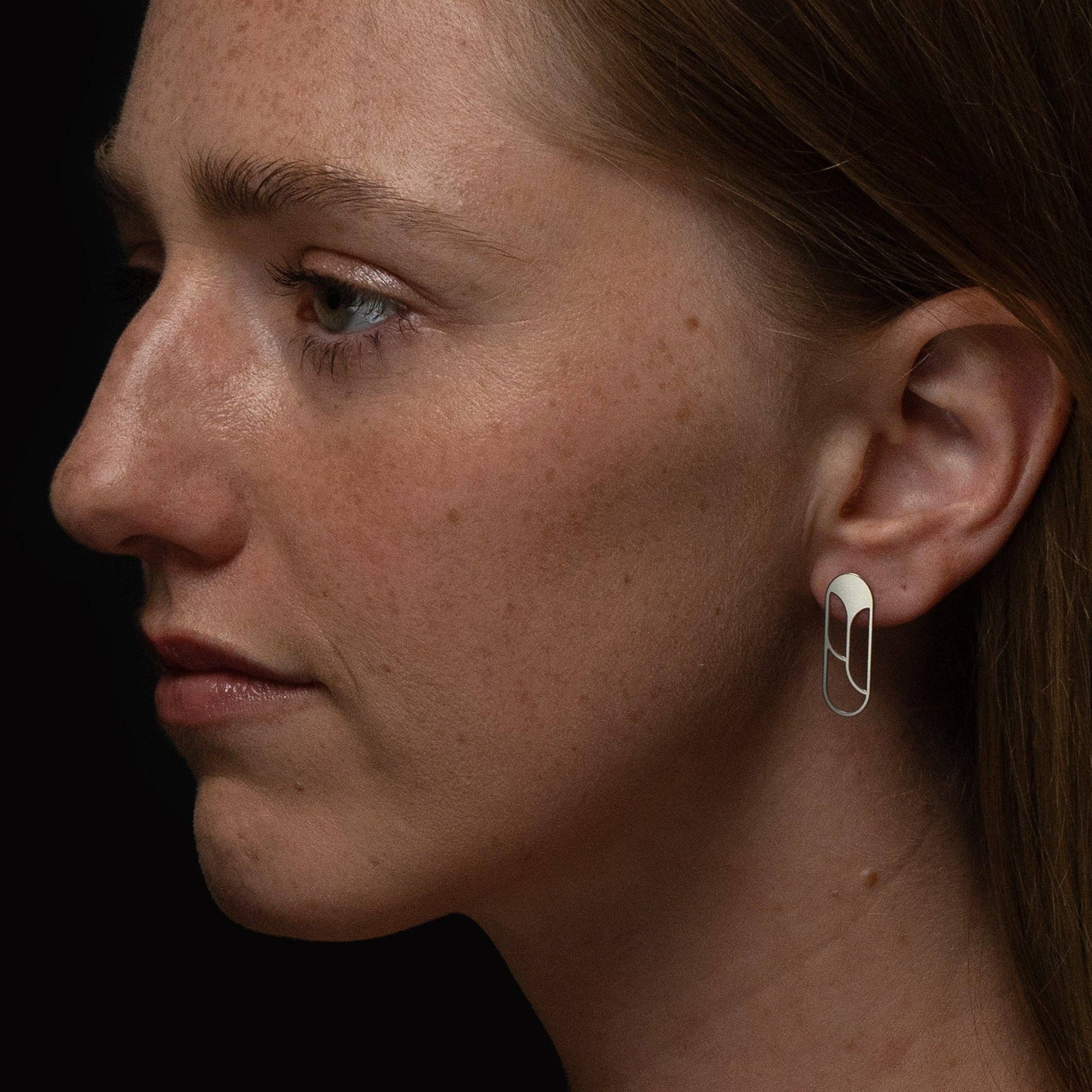 Angular Moment - Dahlia Studs: Stainless Steel Regular