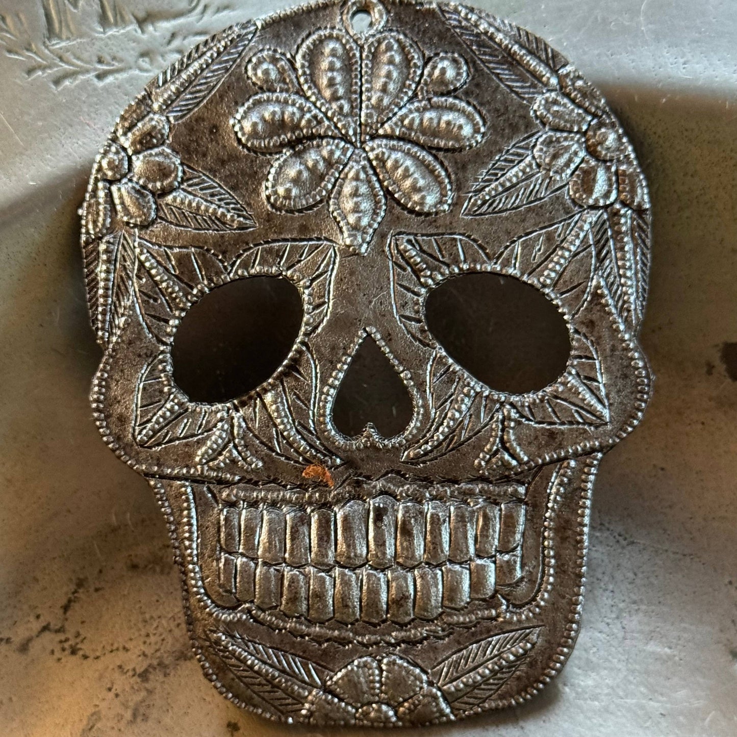 Haiti Fair Trade~ It's Cactus - Day of the Dead, Sugar Skull Ornament, Halloween Decor Regular
