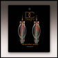Illustrated Light & DC Designs - Orange Green Geometric Multilayer Metal Accent Handmade Earrings Regular