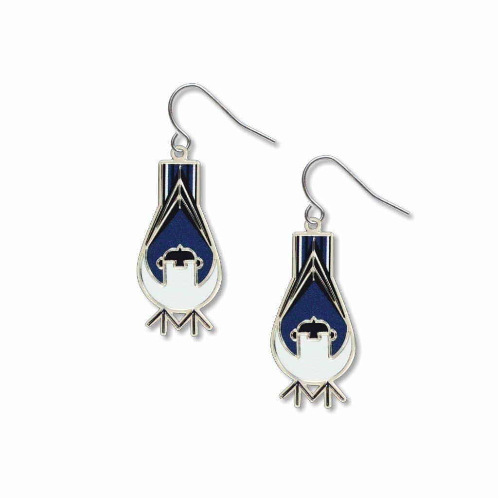 David Howell and Company - Charley Harper's Nuthatch Earrings, MADE in USA Regular