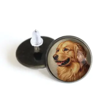 The Divine Iguana: Best Friends Golden Retriever Dog Stud Earrings