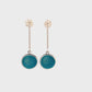 Sarah Perkins:Turquoise Blue, Textured Sterling Silver and Enamel Earrings