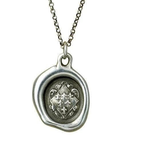 Plum and Posey - Fleur-De -Lis Crest Wax Seal Necklace