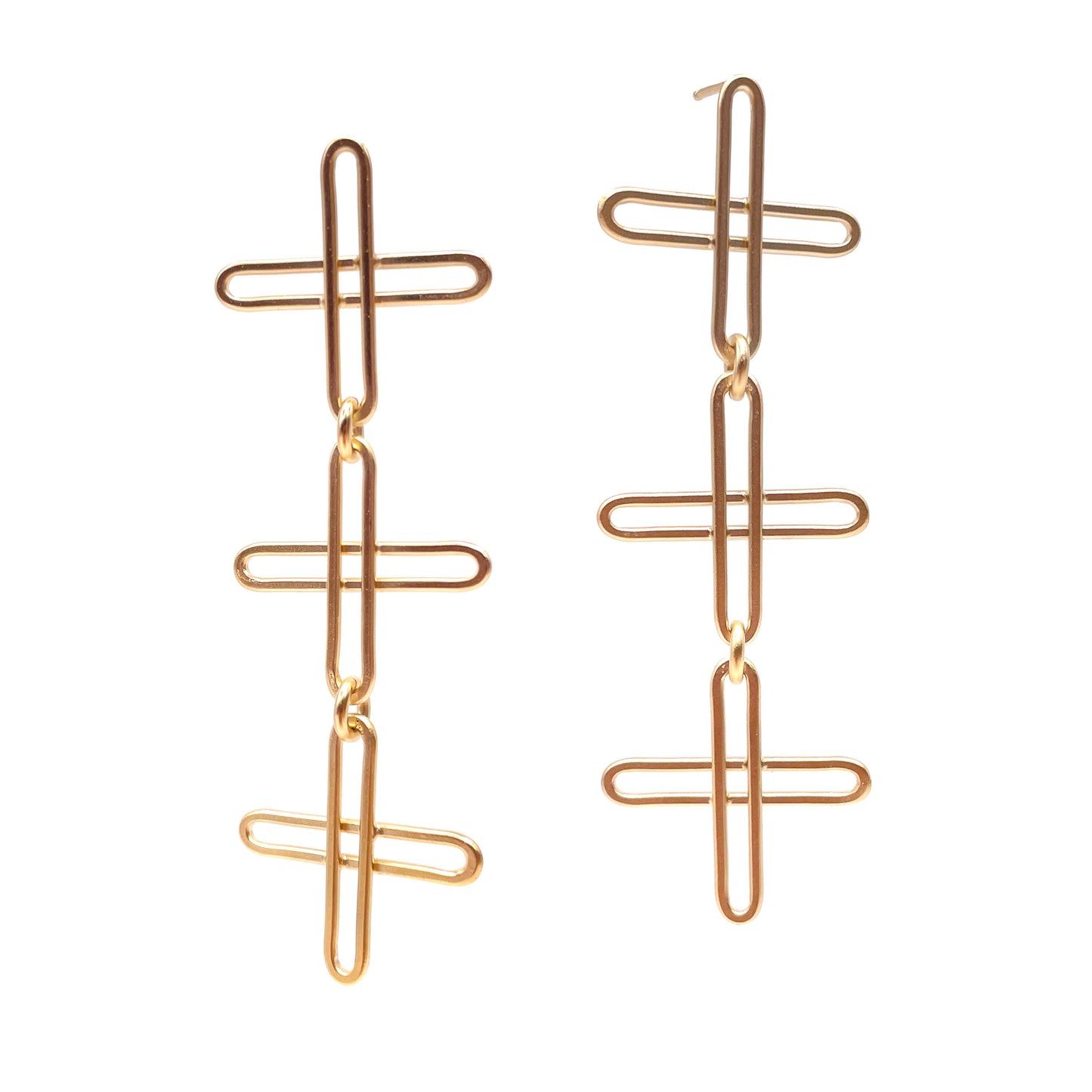 Emily Rogstad: Plus Chain Earrings, 22K VERMEIL
