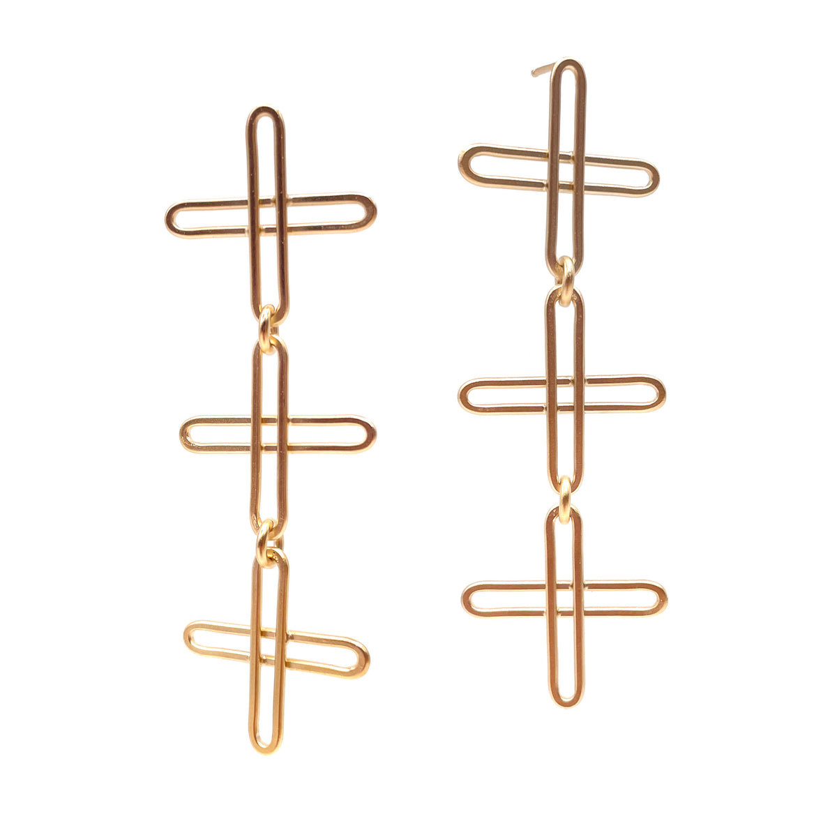 Emily Rogstad: Plus Chain Earrings, 22K VERMEIL