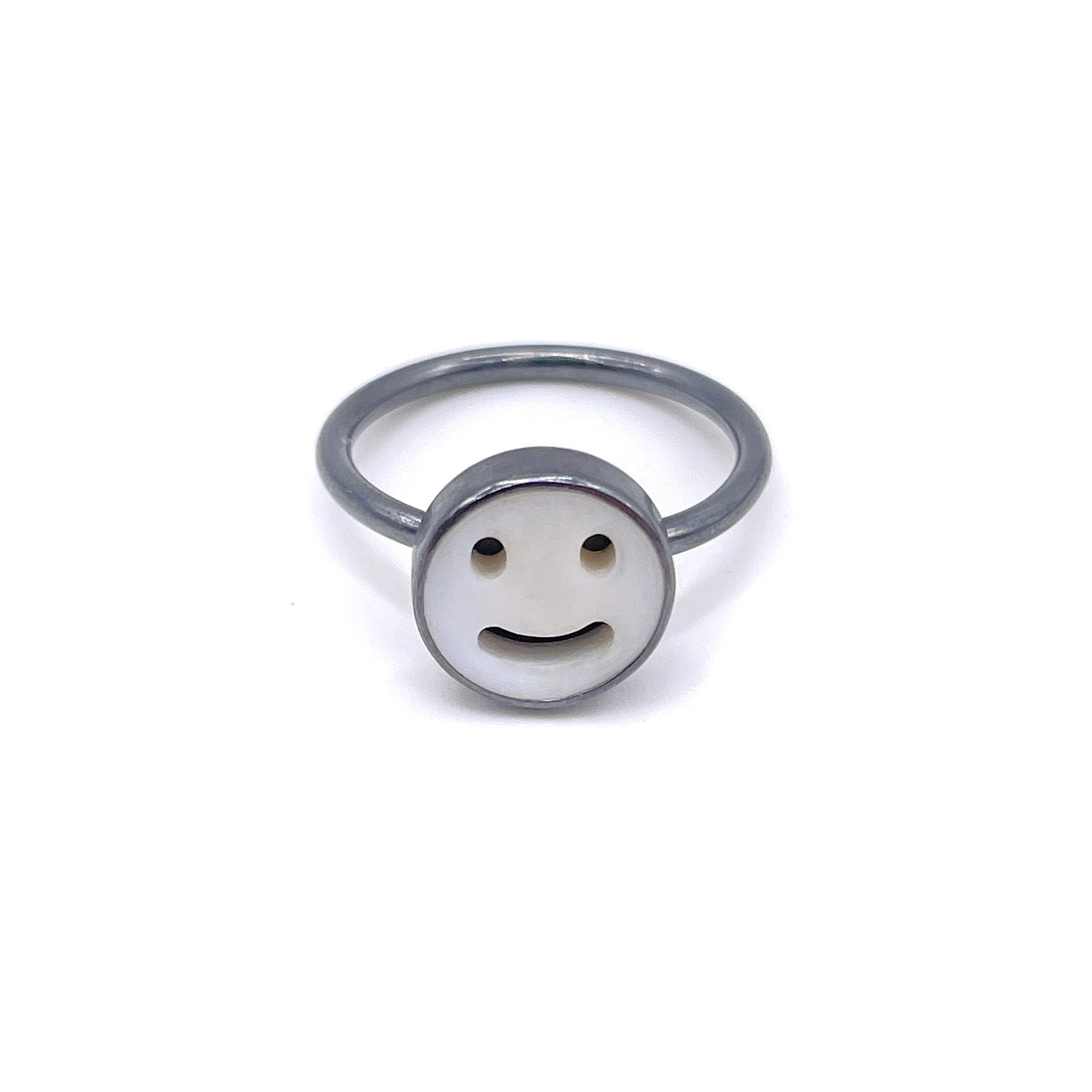 Emily Rogstad: Smiley Ring. sterling siver, mother of pearl ( MOP) size 6.25