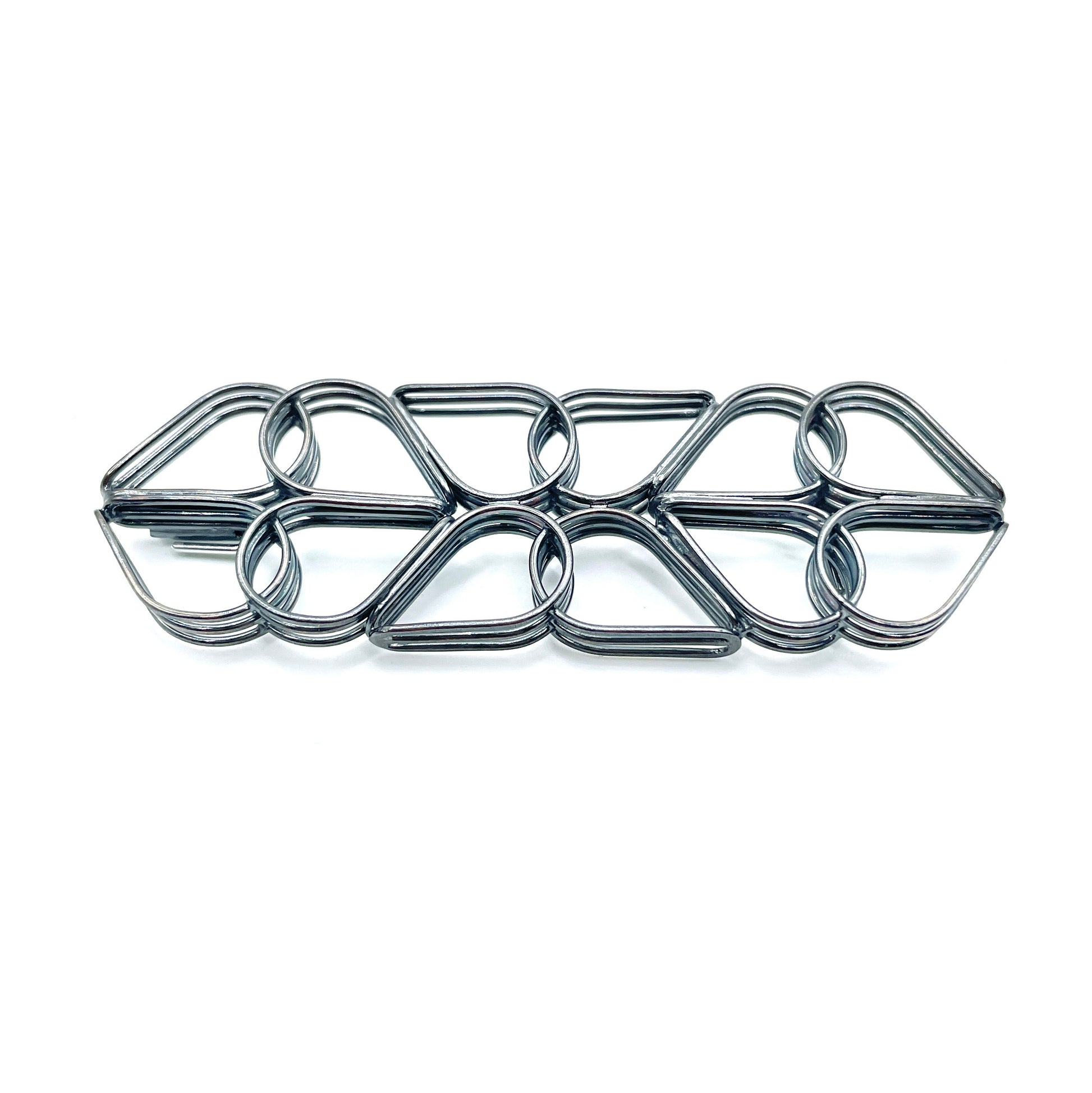 Emily Rogstad: Threaded Teardrop Brooch, OXIDIZED STERLING SILVER