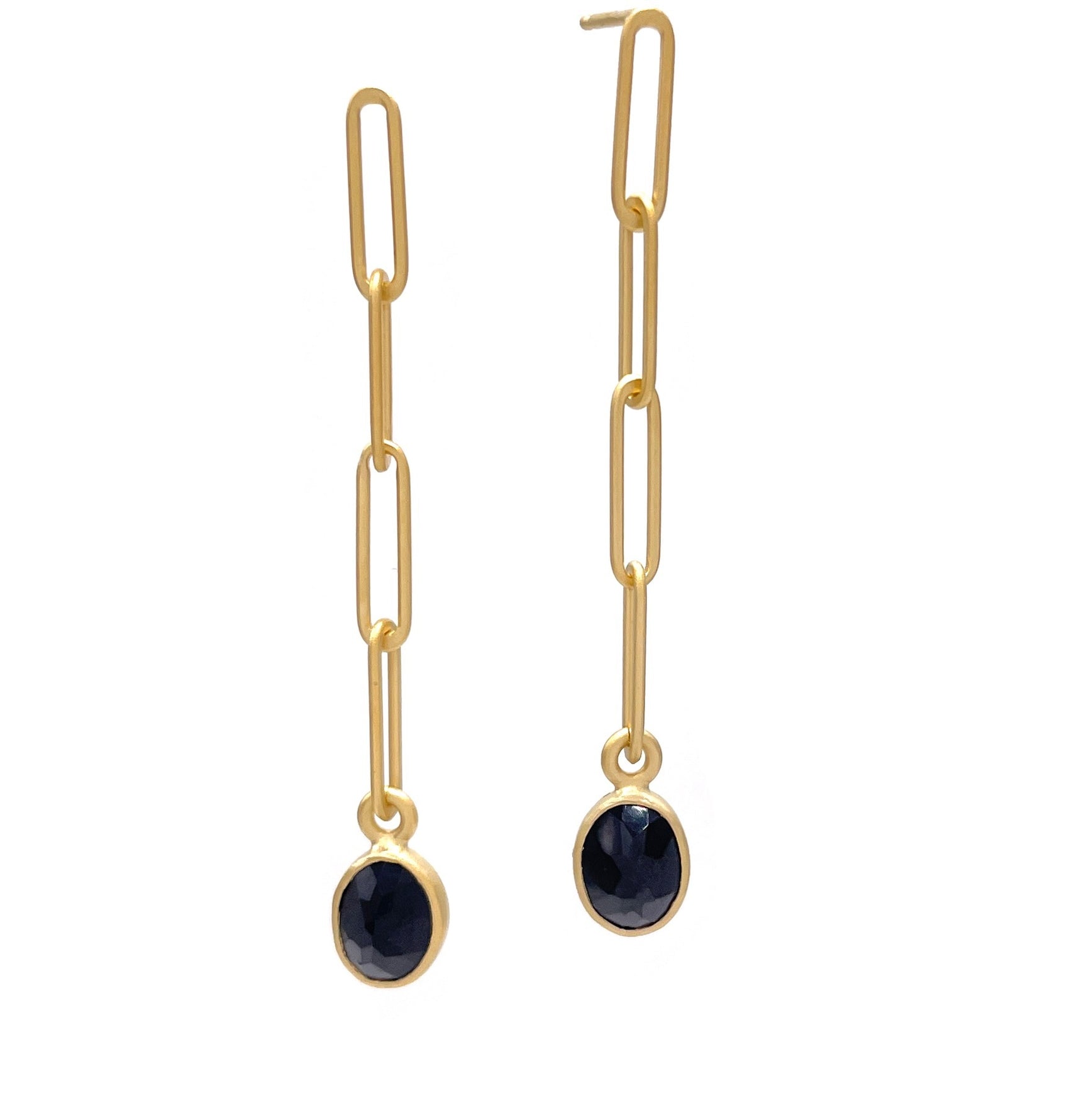 Emily Rogstad:  Mini Link Spinel Studs, 14K Vermeil, Spinel
